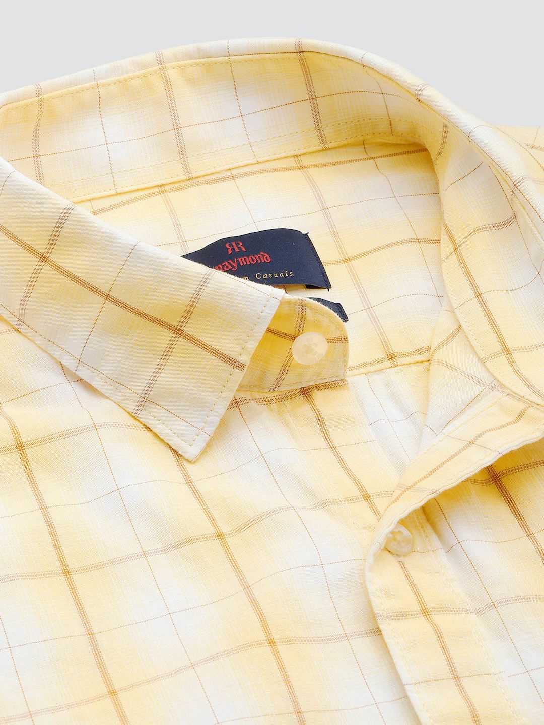 Raymond Pure Cotton Slim Fit Checked Casual Shirt