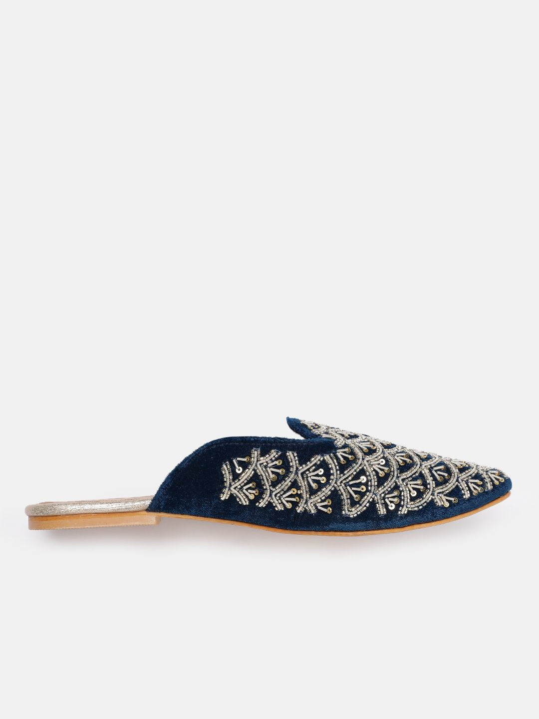 House of Pataudi Ethnic Embellished Mules