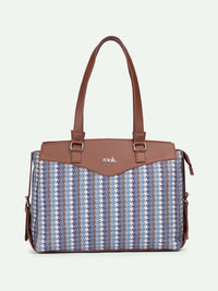 ZOUK Bombay Houndstooth Geometric Printed Structured Shoulder Bag