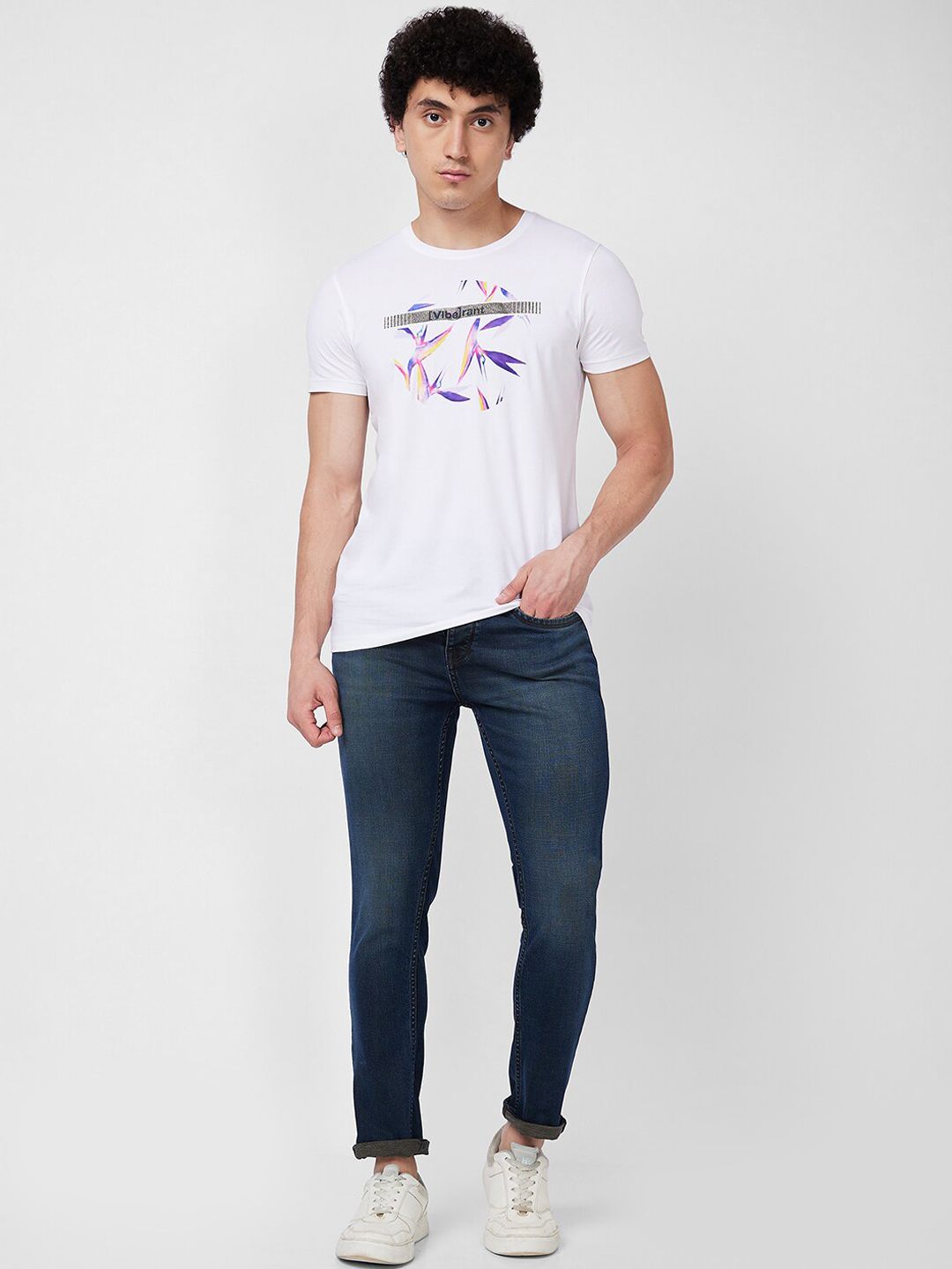 SPYKAR Men Light Fade Clean Look Whiskers Cotton Jeans