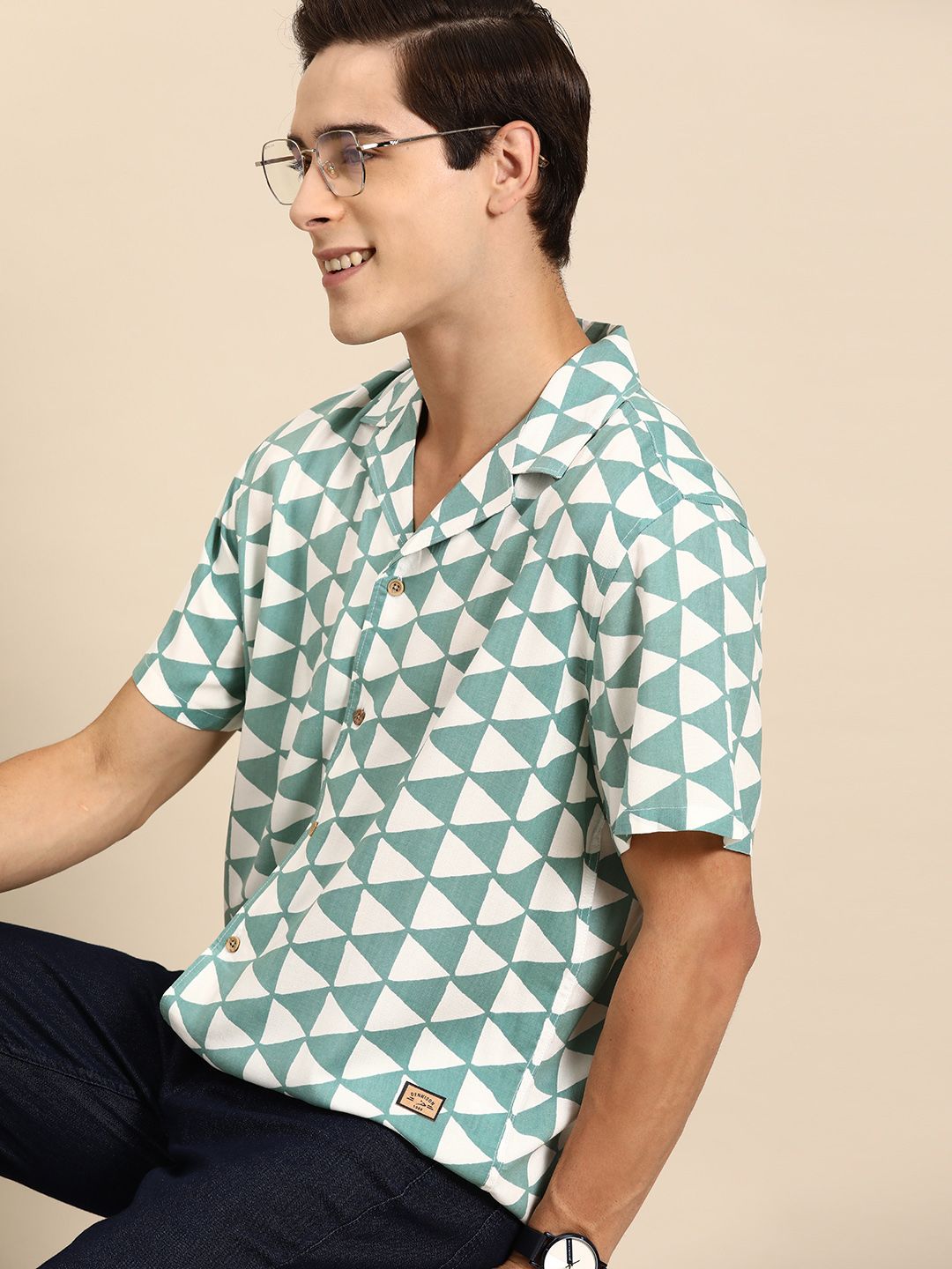 DENNISON  Smart Block Printed Casual Shirt