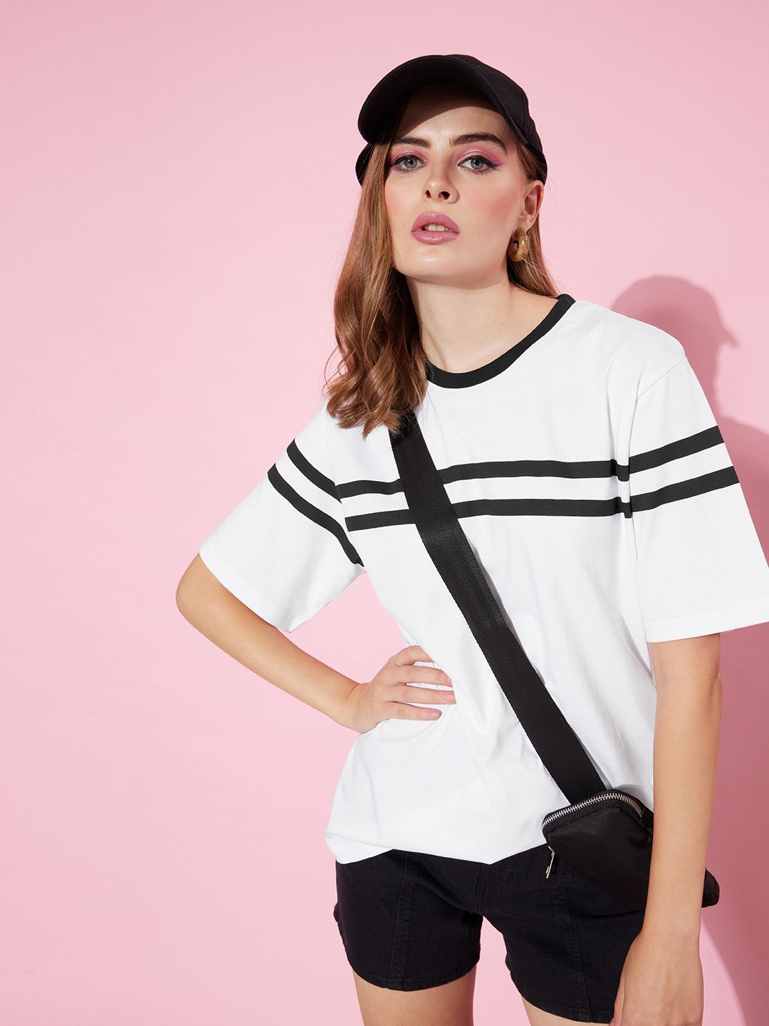 DILLINGER Women Striped Pure Cotton T-shirt