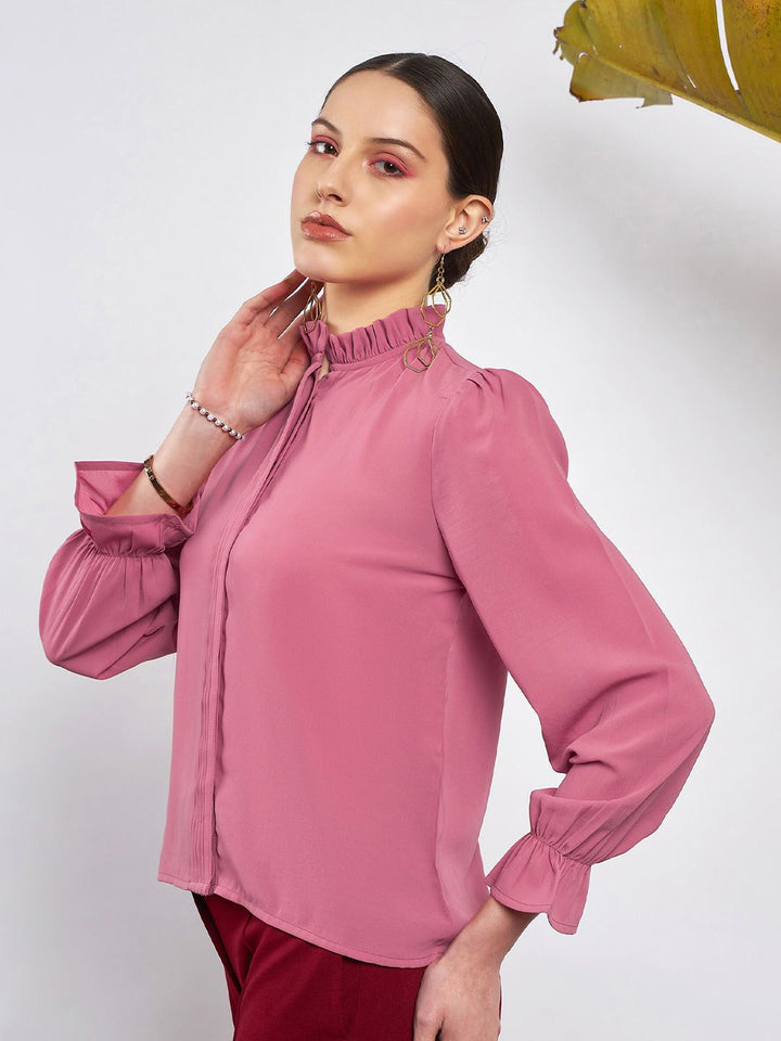 SASSAFRAS High Neck Shirt Style Top