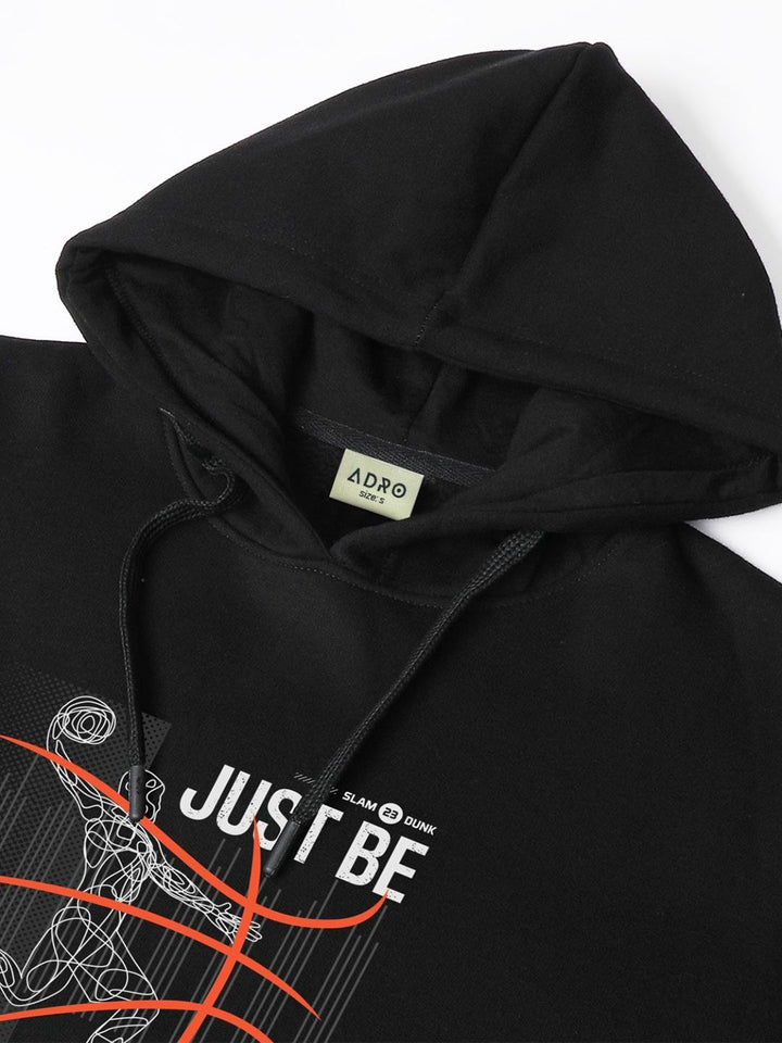 ADRO Men Printed Hooded Sweatshirt