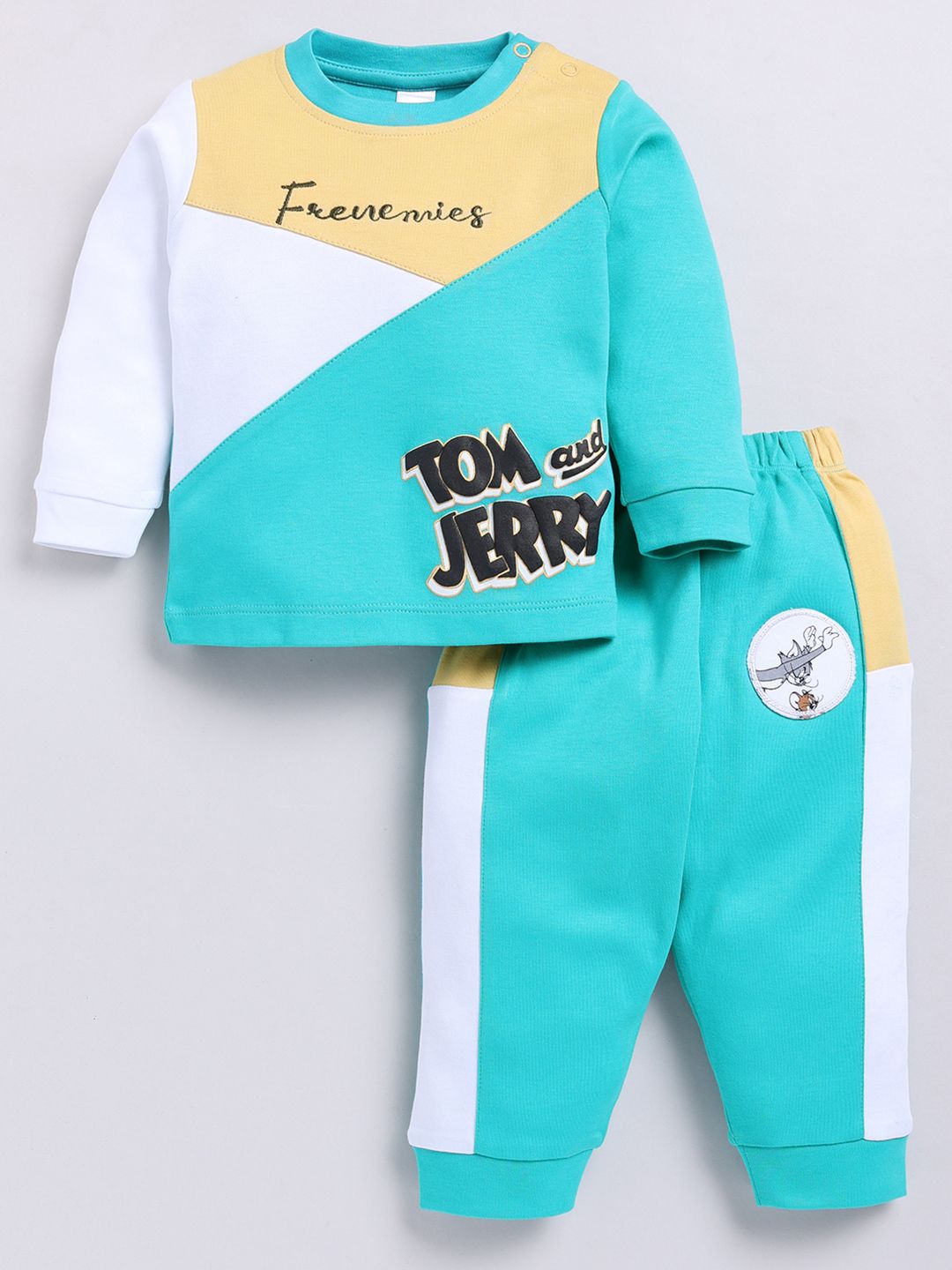 Moms Love Infant Boys Pure Cotton Tom & Jerry Printed T-shirt & Jogger