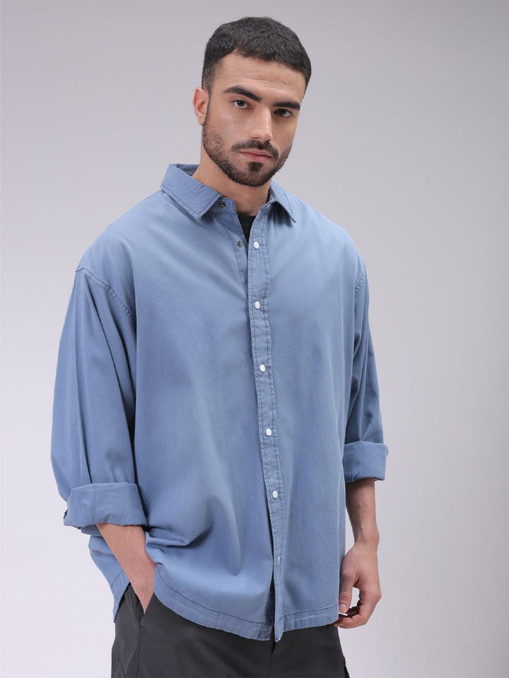 The Indian Garage Co Men Cutaway Collar Checked Cotton Oversized Casual Shirt