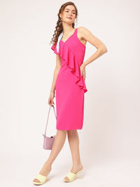 DressBerry Flirty-Frill Shoulder Straps Sheath Chic Dress
