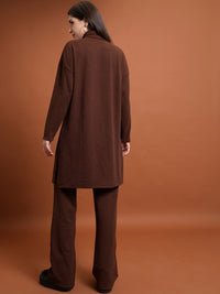 Tokyo Talkies Turtle Neck Longline Sweater With Trousers