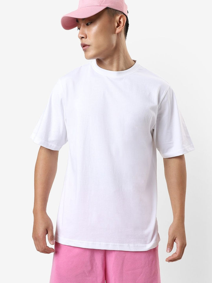 Bewakoof Men White Oversized T-shirt