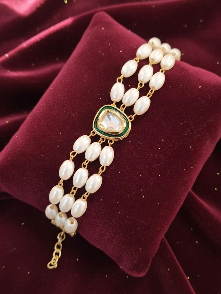 PANASH Wanita Brass Cubic Zirconia Enameled Gold-plated Multistrand Bracelet