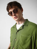 VASTRADO Men Classic Cuban Collar Opaque Oversized Casual Shirt