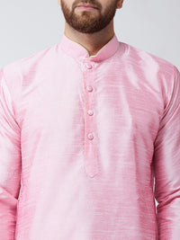 SOJANYA Men Pink Solid Kurta Lurus