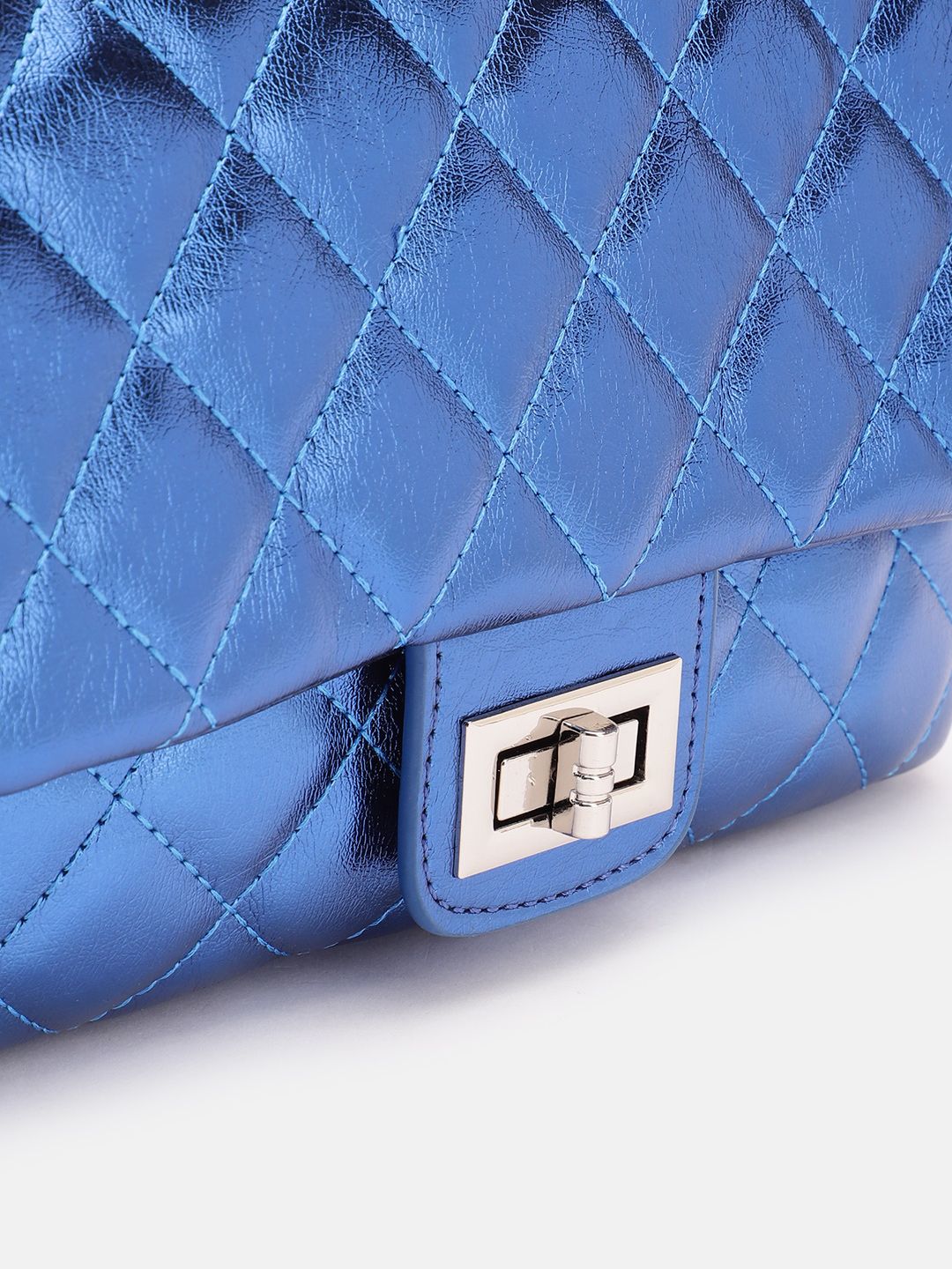 Lino Perros Structured Shoulder Bag with Quilted Detail