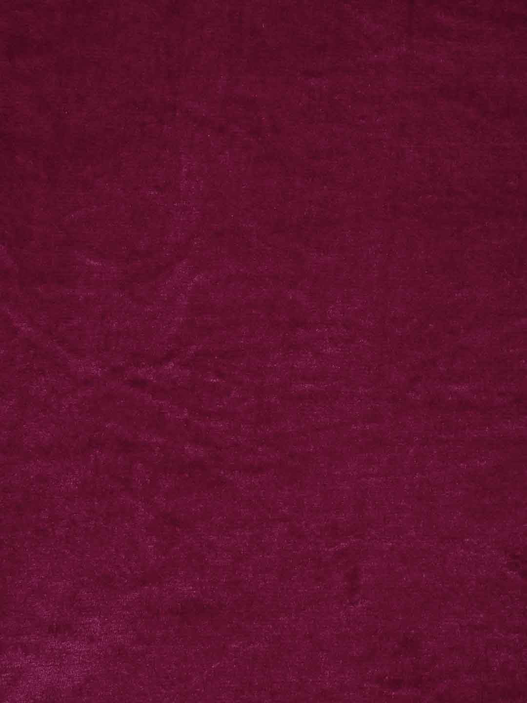 KLOTTHE Maroon Woolen 300 TC Single Bedsheet With Pillow Cover