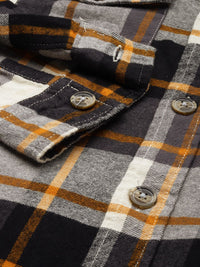 The Indian Garage Co Men Regular Fit Checked Double Flap Pocket Flannel Shirt