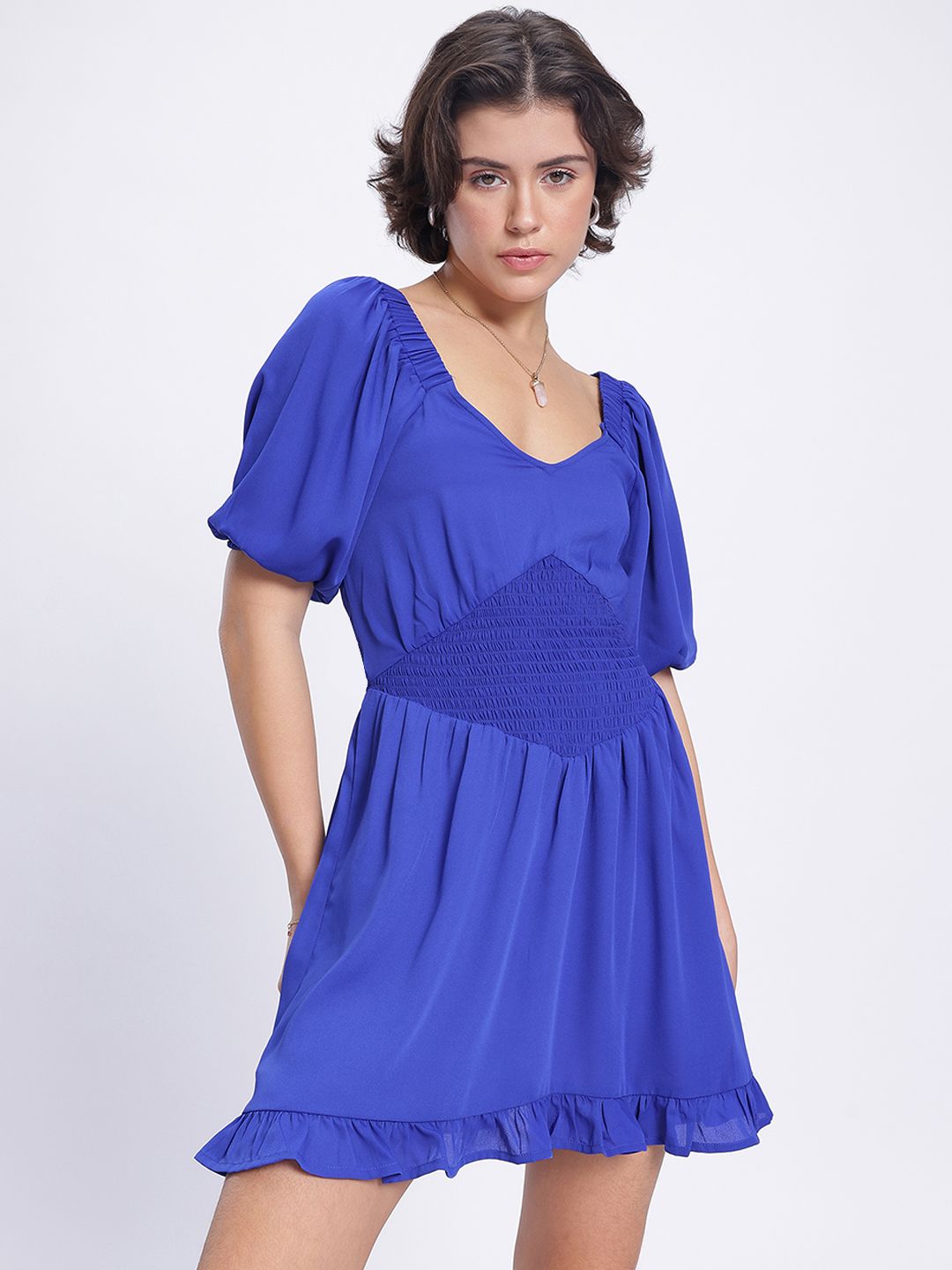 DressBerry Cut-Out Queen Smocked A-Line Dress