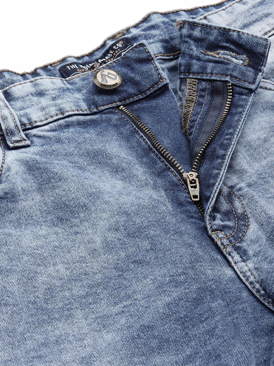 The Indian Garage Co Men Blue Slim Fit Light Fade Stretchable Jeans