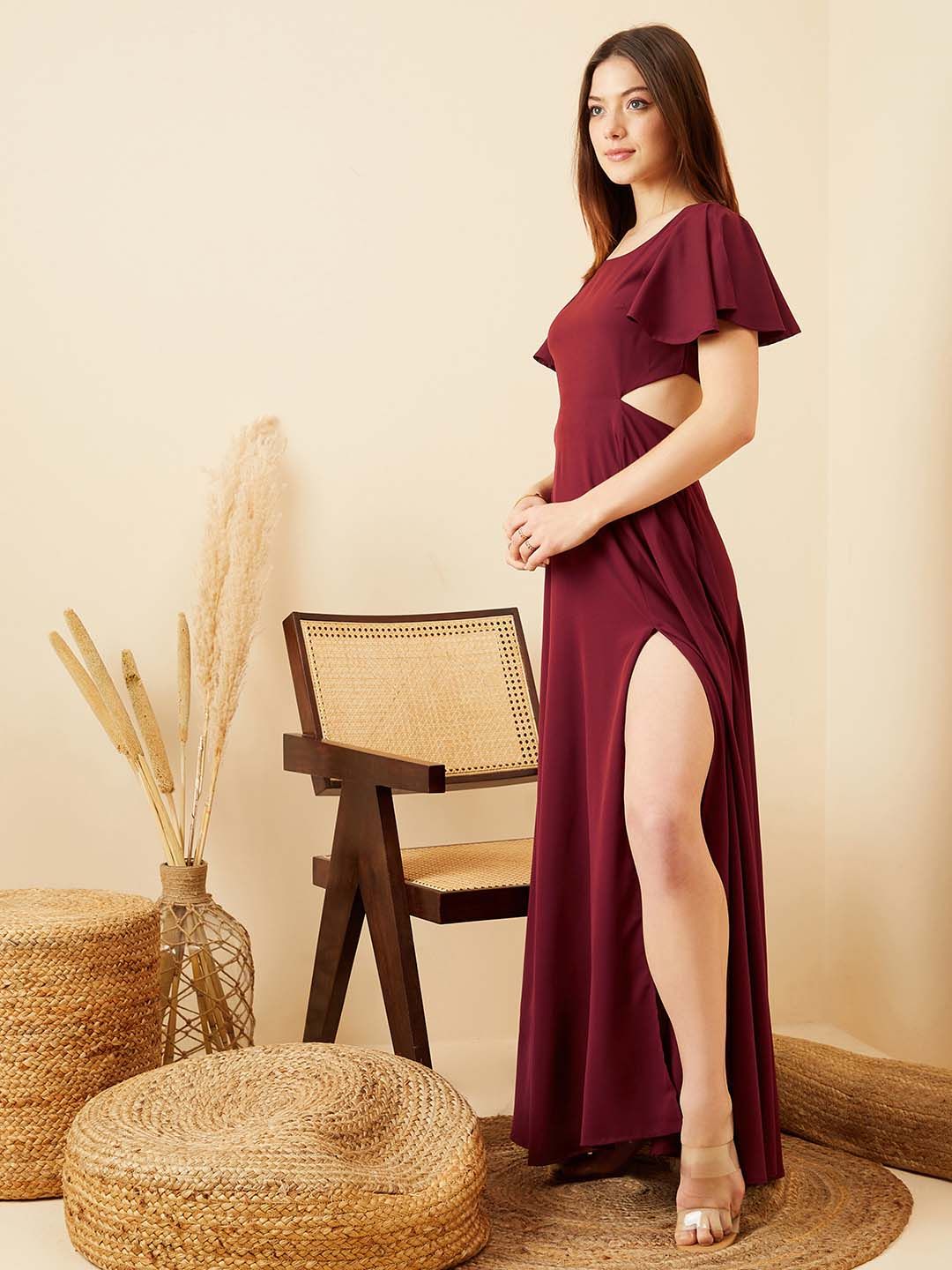 Berrylush Flutter Sleeve Maxi Dress