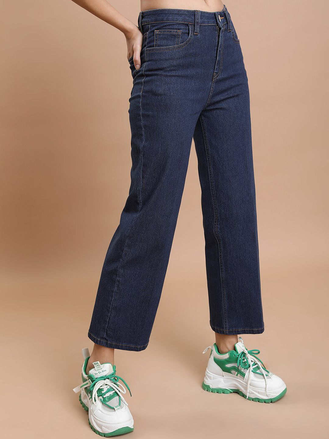 Basics By Tokyo Talkies Women Flared Light Fade Stretchable Jeans