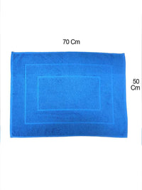 BOMBAY DYEING Blue Pure Cotton Anti Skid 450 GSM Bath Rugs