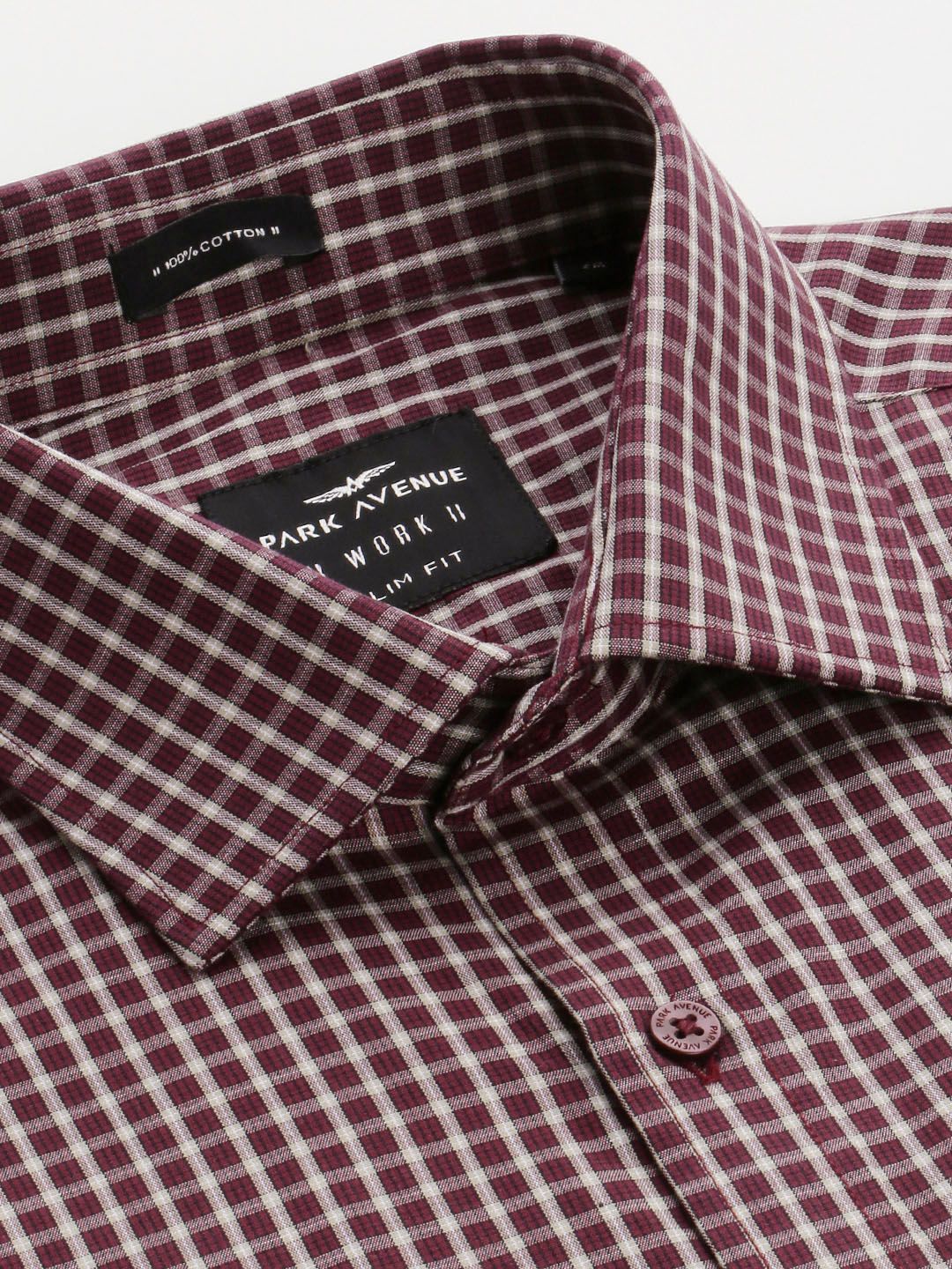 Park Avenue Slim Fit Checked Pure Cotton Formal Shirt