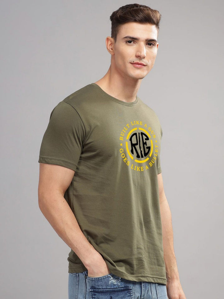 ADRO Men Sports Printed Applique T-shirt