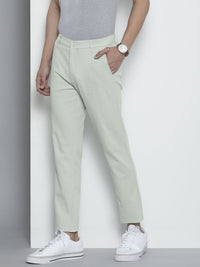 The Indian Garage Co Men Green Solid Chinos Trousers