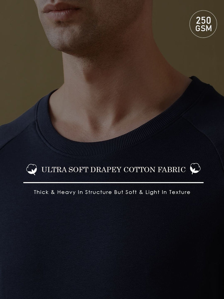 DILLINGER Men Solid Ultra Soft Drapey Cotton Raglan T-Shirt