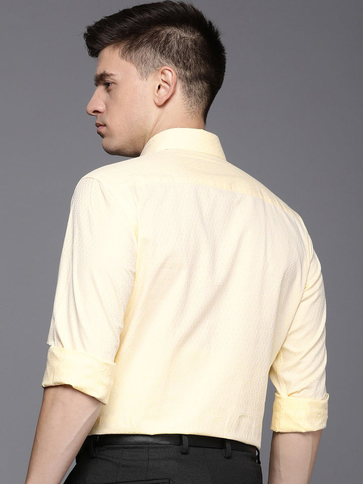 Raymond Self Design Textured Pure Cotton Slim Fit Formal Shirt