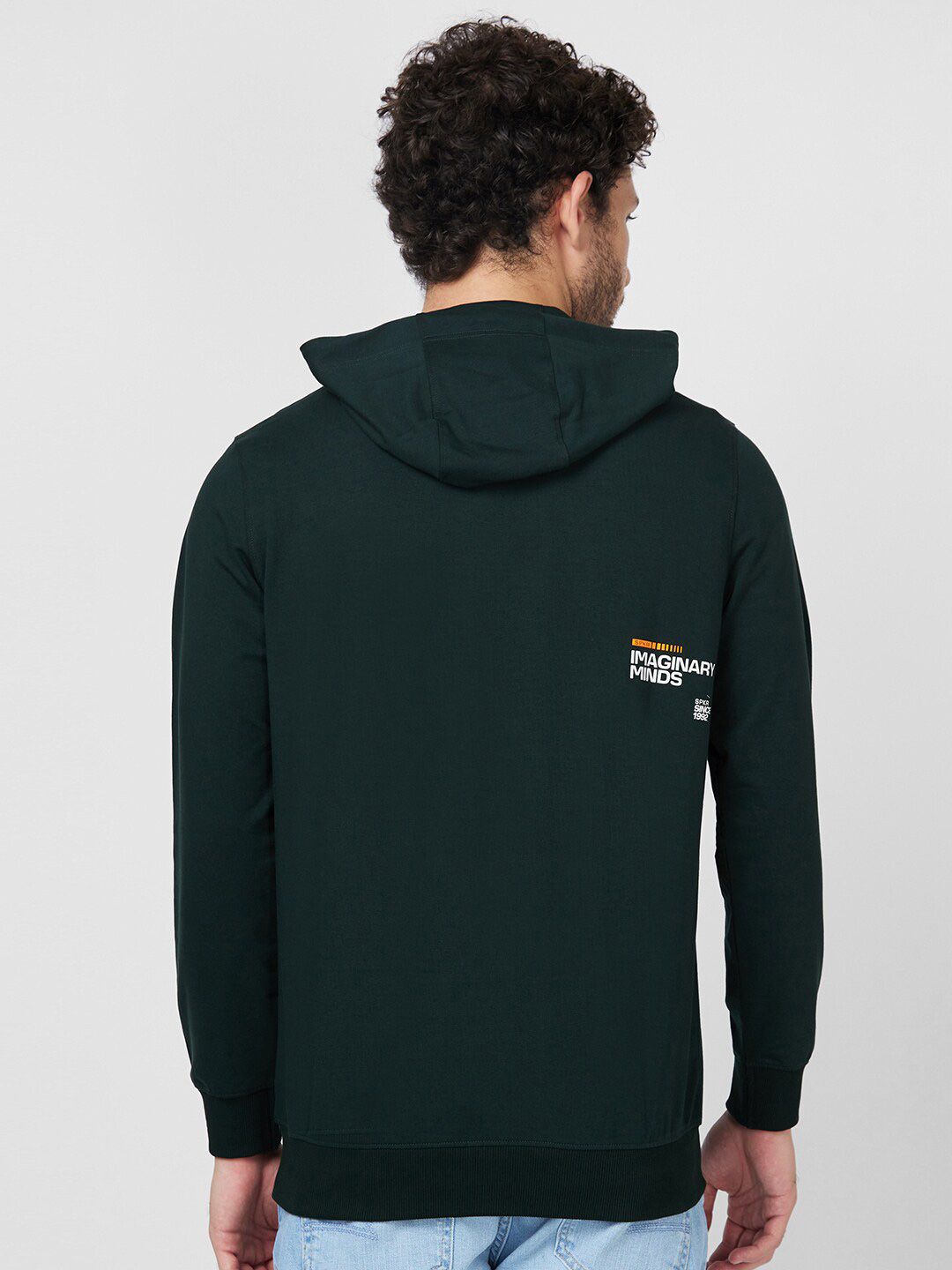 SPYKAR Hooded Cotton Front-Open Sweatshirt
