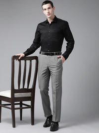 Park Avenue Men Checked Smart Fit Low-Rise Trousers