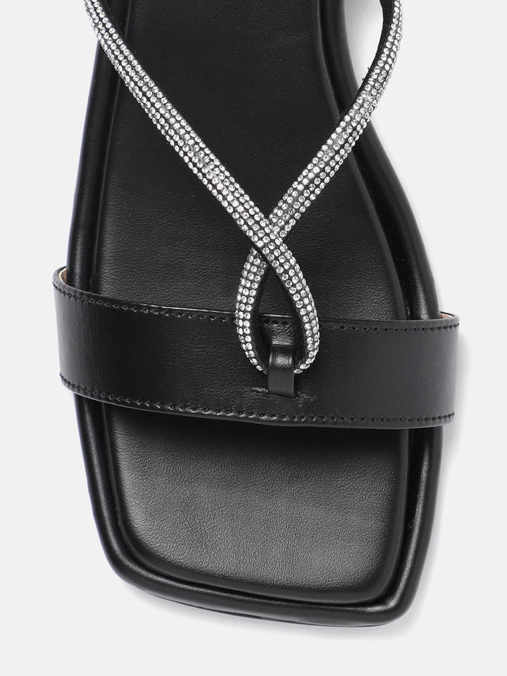 Lino Perros Embellished Open Toe Flats