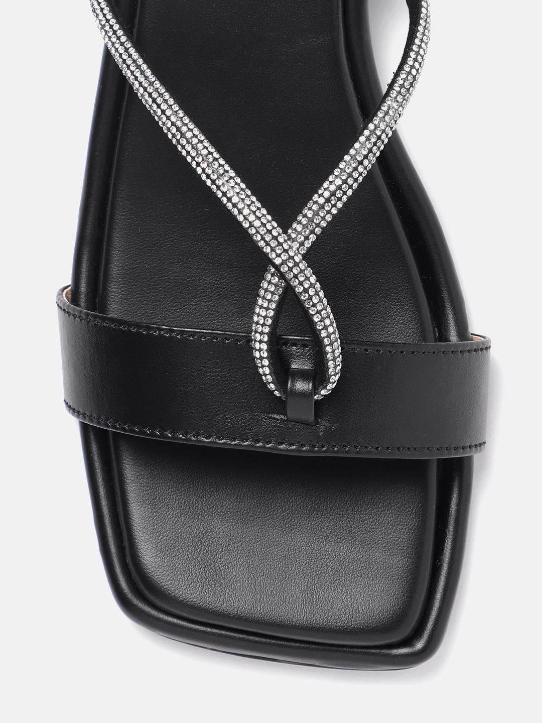 Lino Perros Embellished Open Toe Flats