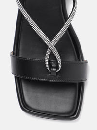 Lino Perros Embellished Open Toe Flats