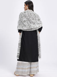 Anouk Yoke Design Panelled Kurta with Floral Printed Palazzos & Dupatta
