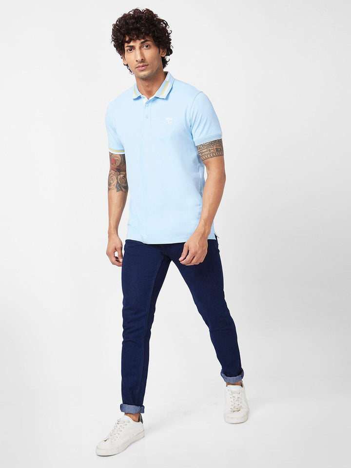 SPYKAR Polo Collar Cotton Slim Fit T-shirt