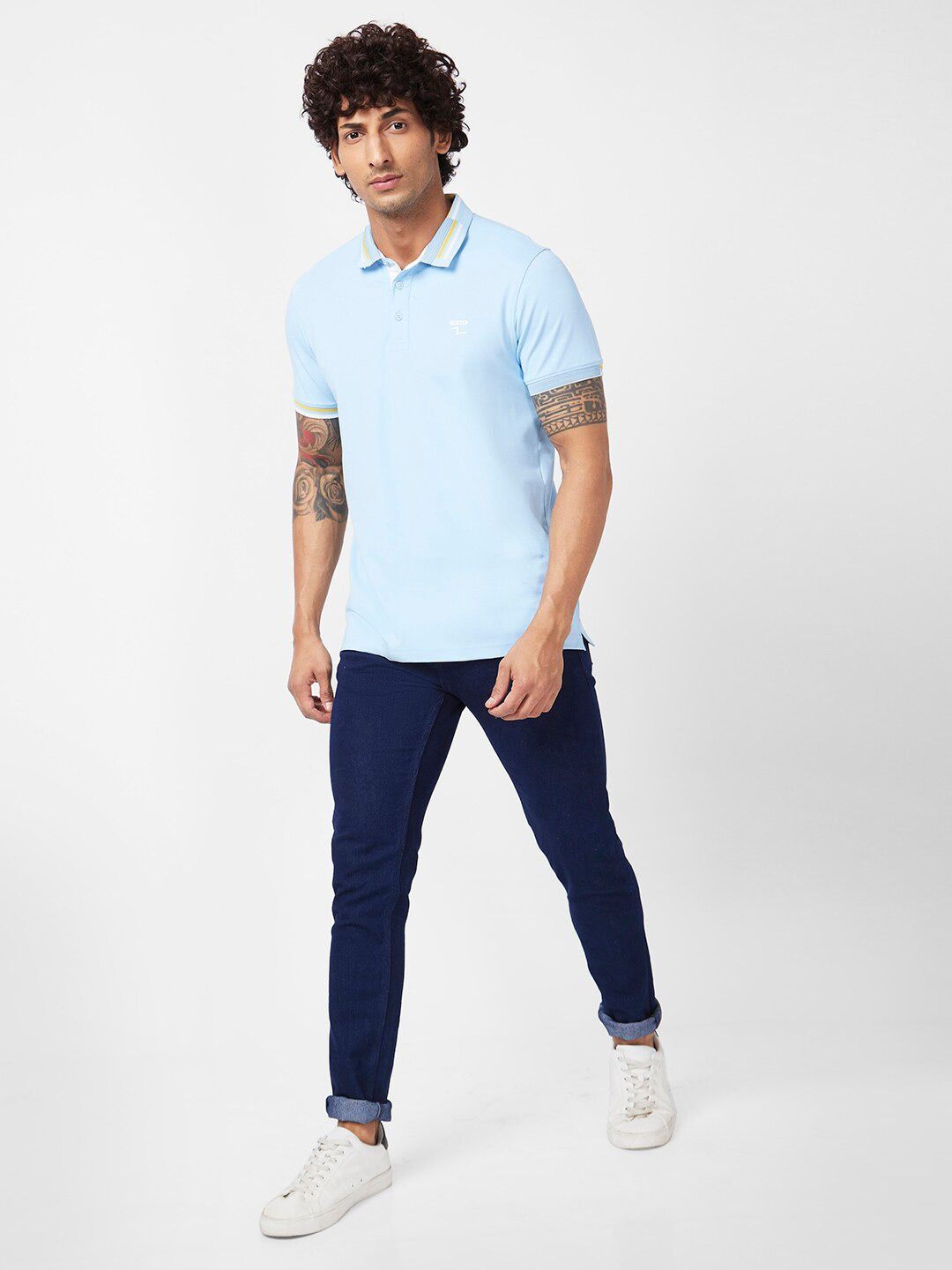 SPYKAR Polo Collar Cotton Slim Fit T-shirt