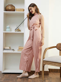 Berrylush Pink Sleeveless Culotte Jumpsuit