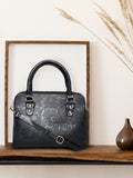 Lino Perros Black Textured Handheld Bag