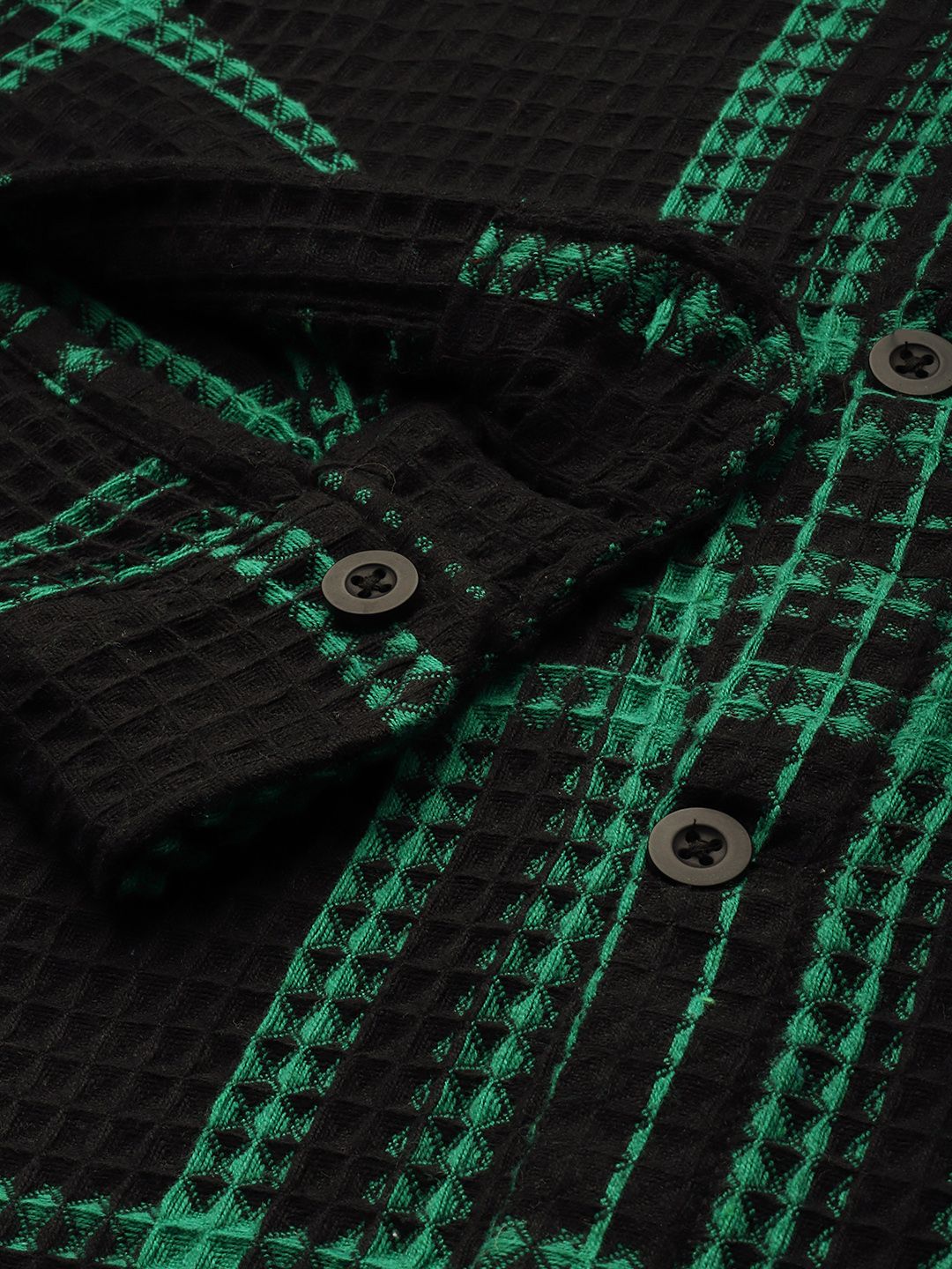 The Indian Garage Co. Relaxed Fit Opaque Checked Textured Casual Shirt