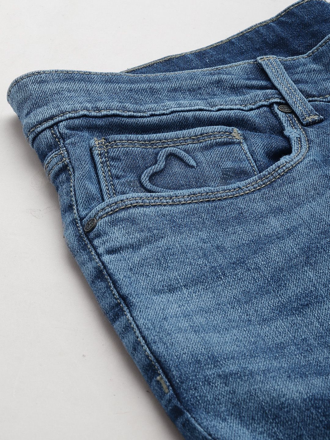 Being Human Men Skinny Fit Low Distress Heavy Fade Stretchable Jeans
