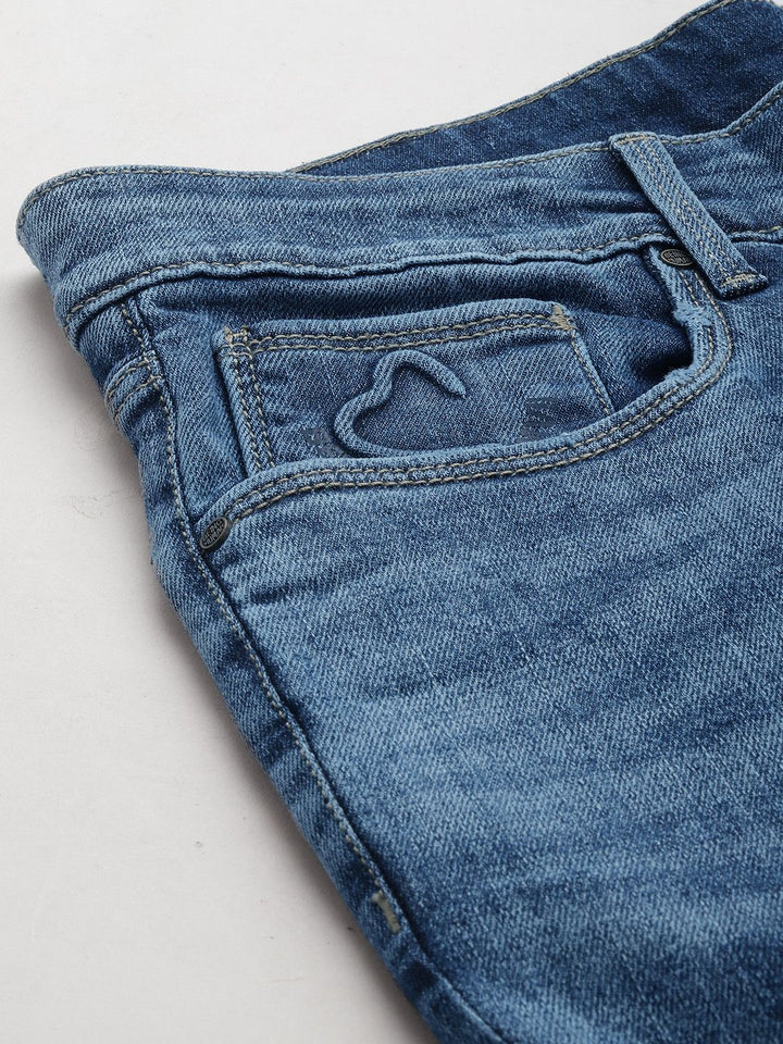 Being Human Men Skinny Fit Low Distress Heavy Fade Stretchable Jeans