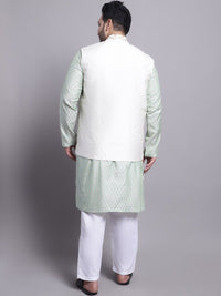 SOJANYA PLUS Ethnic Motifs Woven Design Regular Kurta With Pyjamas & Nehru Jacket