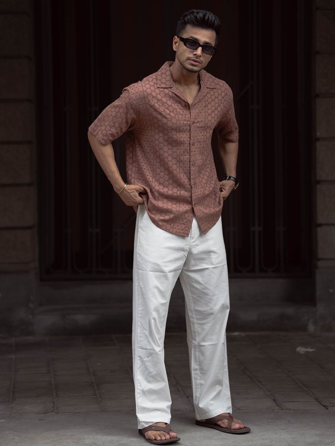 Powerlook Men Geometric Printed Spread Collar India Slim Casual Shirt