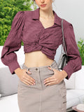 DressBerry Twisted Chic Seersucker Crop top