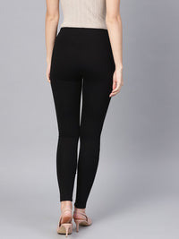 SASSAFRAS Women Black Slim Fit Solid Treggings