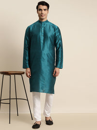 SOJANYA Men Teal Jacquard Kurta
