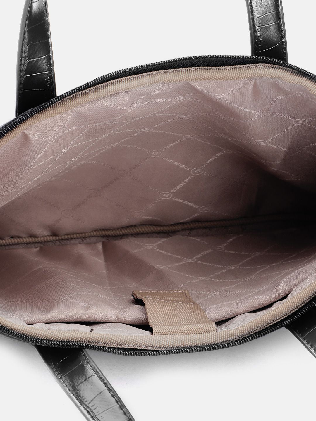 Lino Perros Women Croc Textured Structured Laptop Bag-16 Inches