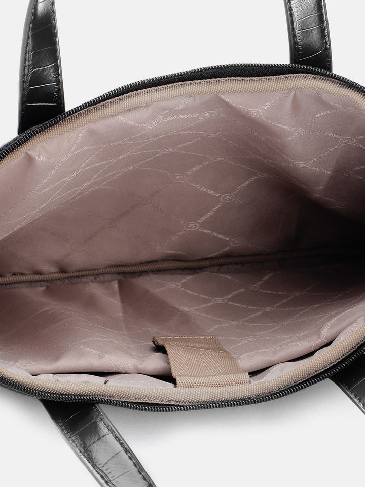 Lino Perros Women Croc Textured Structured Laptop Bag-16 Inches