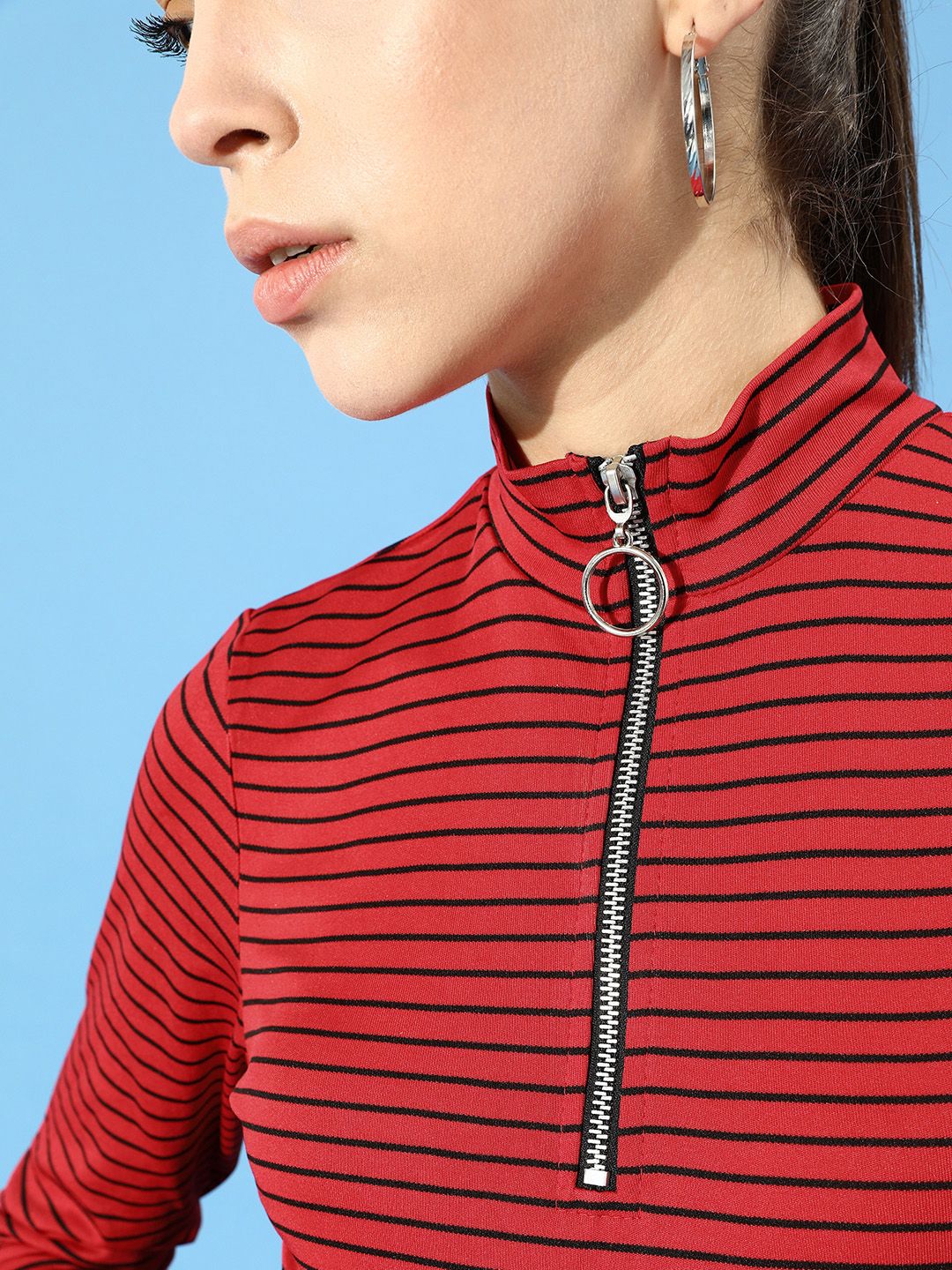 STREET 9 Women Gorgeous Red Abstract Cropped Top